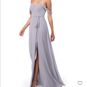 Azazie Bridesmaid Dress - Fog (garment bag included)
